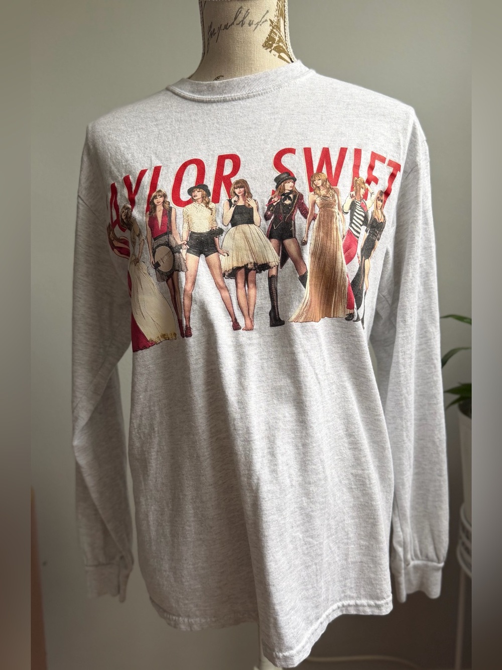 Taylor Swift Light Gray Crewneck Tee with Black Logo